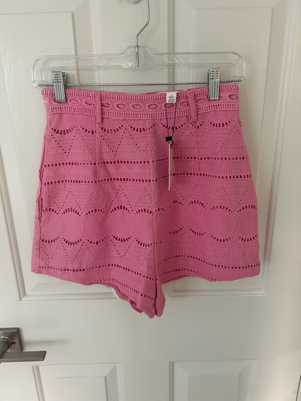 Allison New York Eva Eyelet Shorts In Bubblegum Pink - Picture 2 of 5